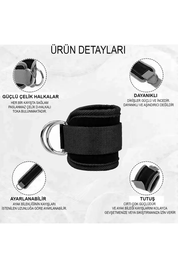 Ayak Kayışı Ankle Strap Bilek Kayışı Ayak Kayışı Fitness Çekiş Aparatı Direnç Ayak Çekme Aparatı